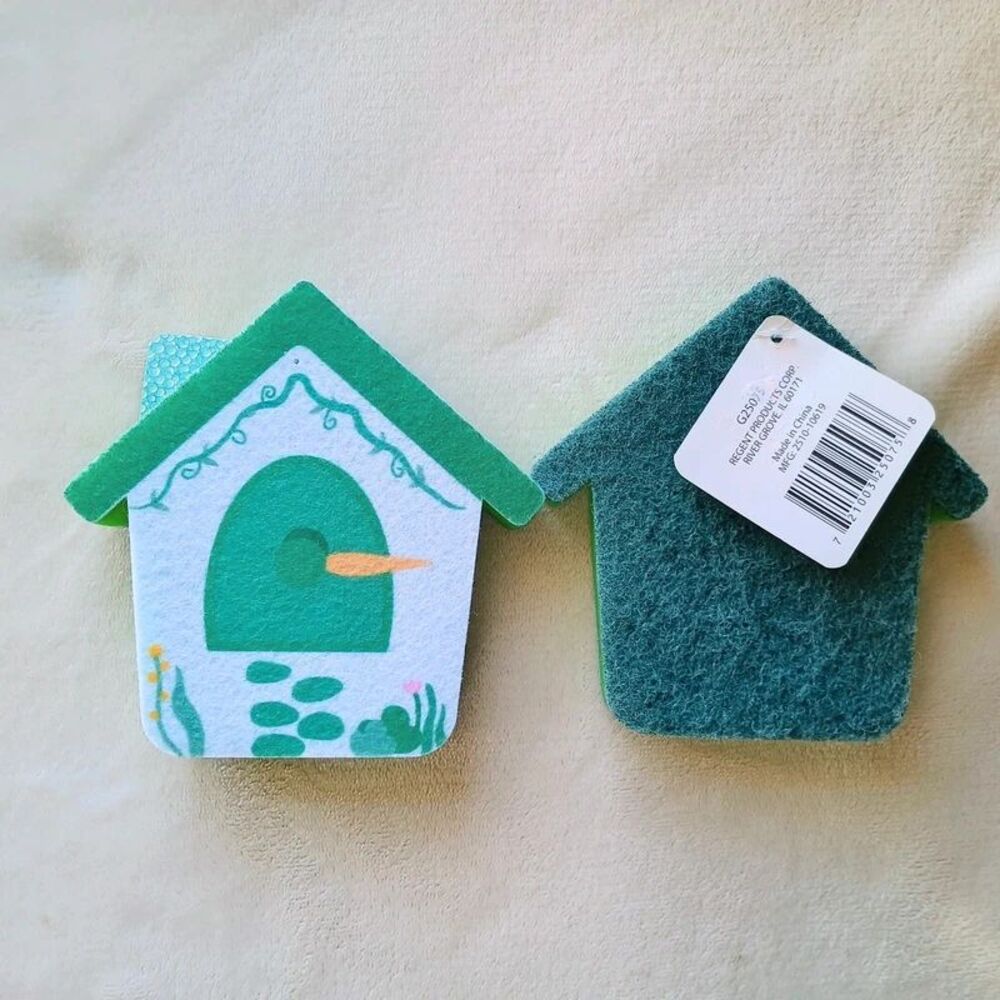 Birdhouse Cottage Kitchen Sponges Set of 2